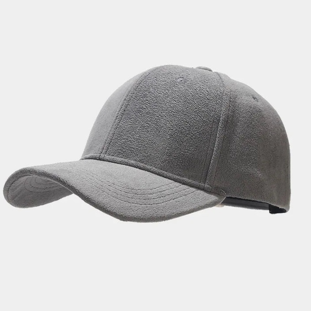 Gray Suede Baseball Cap